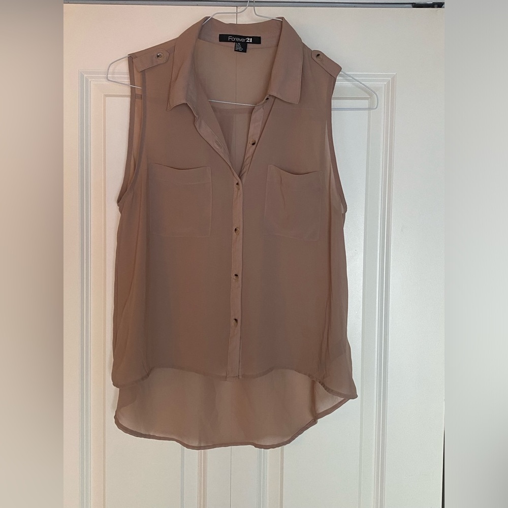 Forever 21 sleeveless sheer blouse